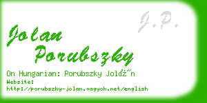 jolan porubszky business card